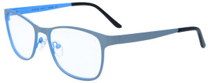 Stylische Brillenfassung "JUN" in Grau - Blau mit Federscharnier