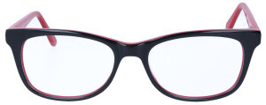 Schicke Kunststoff-Brillenfassung "SILVIE" in eleganter Form mit Federscharnier in Schwarz-Rot