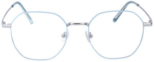Stylische Edelstahl - Bifokalbrille NANCY in Grau - Hellblau im modernen Look aus leichtem Metall mit individueller Stärke
