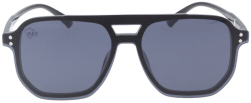Auffällige Oldfashioned - Kunststoff - Einstärkenbrille NICK in Schwarz mit magnetischem Sonnenclip und individueller Stärke