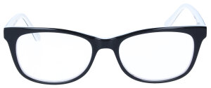 Schicke Kunststoff-Einstärkenbrille SILVIE in Schwarz - Weiß in eleganter Form mit Federscharnier und individueller Stärke