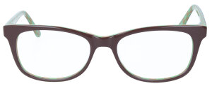Schicke Kunststoff-Einstärkenbrille SILVIE in Braun - Grün in eleganter Form mit Federscharnier und individueller Stärke