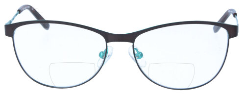 Schöne Bifokalbrille SIMONE in Braun - Petrol aus hochwertigem Edelstahl mit individueller Stärke