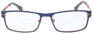 Sportliche Bifokalbrille FRANKIE in Blau - Orange aus farbenfrohem Edelstahl mit individueller Stärke