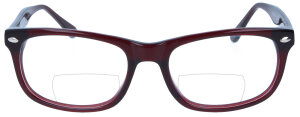 Moderne Bifokalbrille "HANNES" in Bordeaux aus robustem Kunststoff mit Federscharnier und individueller Stärke