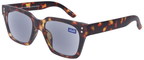 Havanna-Braune Sonnen-Lesebrille "Kuba" im ausgefallenen Retrodesign mit Filz-Stecketui