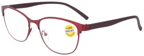 Schlichte Lesebrille FIETE aus Metall in verschiedenen Stärken im stylischen Rot