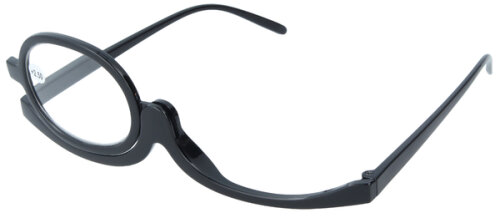 Schwenkbare Schminkbrille / Schminkhilfe aus Kunststoff in Schwarz in verschiedenen Stärken