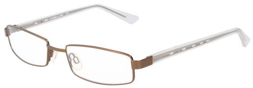 Moderne Brillenfassung mit Federscharnier in Bronze / Transparent