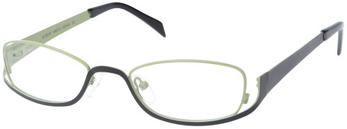 Klassische Unisex - Brillenfassung OO 6129-87  in Schwarz-Grün mit Federscharnier