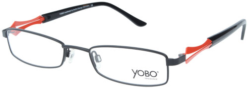 Sportliche Metall - Brillenfassung YOBO 9013 Col. 37 in Schwarz - Rot