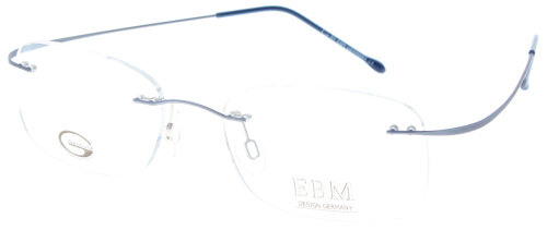 Schlichte Randlos - Brillenfassung EBM 3269/1 Col. BL in Blau - Metallic