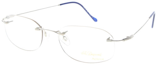 Schlichte Randlos - Brillenfassung Dupont D545-00-6051 in Silber / Blau