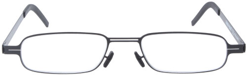 Hochwertige Lesebrille 8 MM aus Edelstahl mit flachem Lederetui in Schwarz-Matt