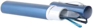 Schlichte, schmale Metall - Lesebrille OR5 mit Federscharnier in vers. Stärken in Blau