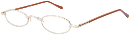 Schlichte, schmale Metall - Lesebrille OR5 mit Federscharnier in vers. Stärken in Gold