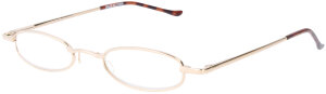 Schlichte, schmale Metall - Lesebrille OR5 mit Federscharnier in vers. Stärken in Gold