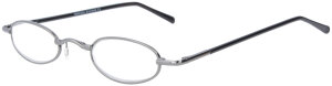 Schlichte, schmale Metall - Lesebrille OR5 mit Federscharnier in Gun + 1,50 dpt