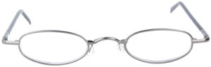 Schlichte, schmale Metall - Lesebrille OR5 mit Federscharnier in Gun + 1,50 dpt