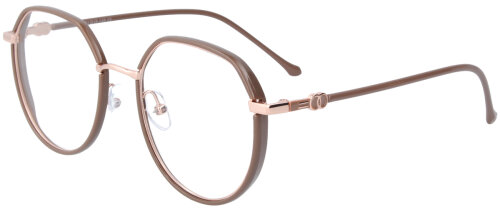 Tolle Einstärkenbrille CASSANDRA aus leichtem Metall in Braun-Roségold mit individueller Sehstärke