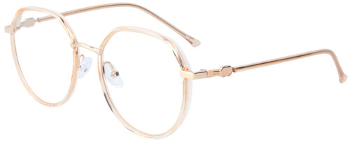 Tolle Einstärkenbrille CASSANDRA aus leichtem Metall in Beige-Gold mit individueller Sehstärke