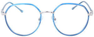 Tolle Einstärkenbrille CASSANDRA aus leichtem Metall in Blau-Silber mit auswählbarer Sehstärke