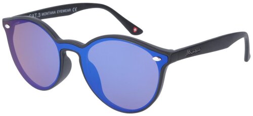 Moderne Montana Eyewear Kunststoff - Sonnenbrille MS46  in Schwarz mit blauen Gläsern