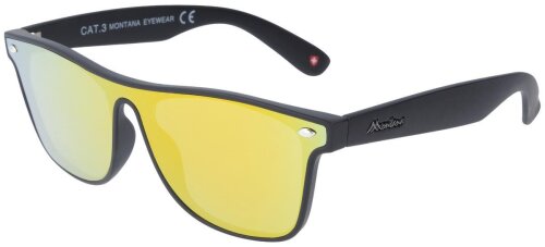 Moderne Montana Kunststoff - Sonnenbrille MS47 in Schwarz + polarisierende rote Gläser