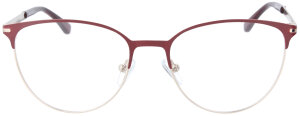 Moderne Edelstahl - Einstärkenbrille BECKY in Rot-Gold im Cateye - Look mit individueller Stärke