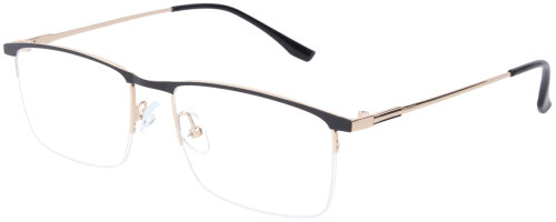 Klassische Nylor - Einstärkenbrille MATHIAS in Schwarz-Gold aus Metall mit individueller Stärke