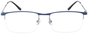 Klassische Nylor - Einstärkenbrille MATHIAS in Blau-Gun aus Metall mit individueller Stärke