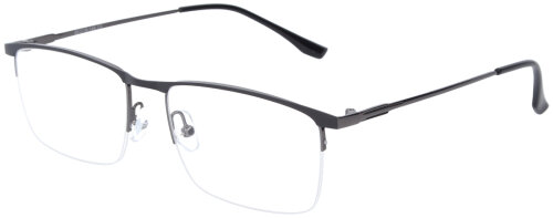 Klassische Nylor - Einstärkenbrille MATHIAS in Schwarz-Gun aus Metall mit individueller Stärke