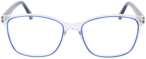 Transparente Einstärkenbrille LILO aus Kunststoff, mit tollen blauen Farbakzenten & in individueller Sehstärke
