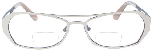 Attraktive Damen - Bifokalbrille Guys Only "3114-760" in Weiß, aus Metall mit individueller Stärke