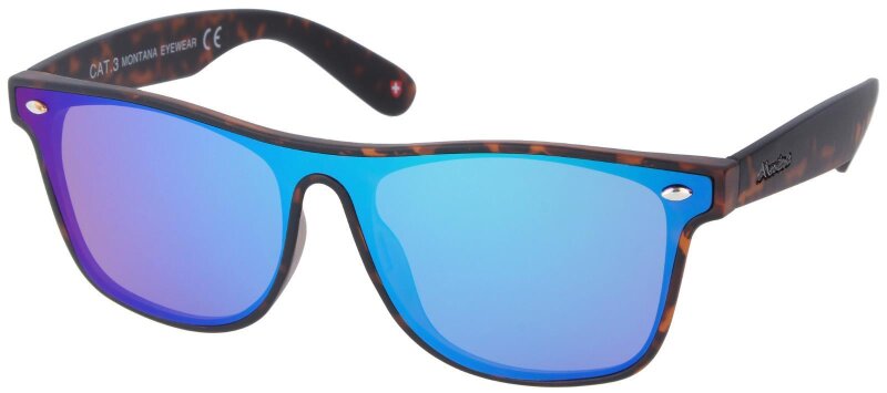 Moderne Montana Kunststoff - Sonnenbrille MS47B in Havanna + 