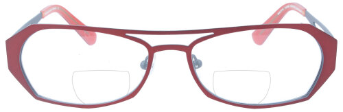 Attraktive Damen - Bifokalbrille Guys Only "3114-950" in Rot, aus Metall mit individueller Stärke