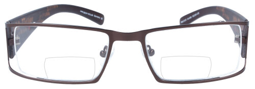 Stylische Nylor - Bifokalbrille Guys Only 3125-660 in Braun, aus Edelstahl mit individueller Stärke