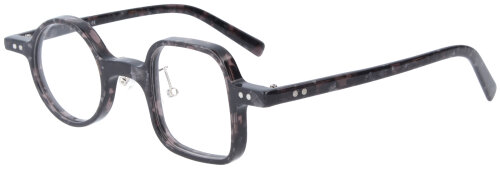 Asymmetrische Kunststoff-Einstärkenbrille REMIGIUS in Schwarz-Perlmutt mit Metall-Nasensteg und individueller Stärke