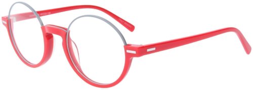Rote Einstärkenbrille COPPOLA mit individueller Stärke in rundem Retrodesign