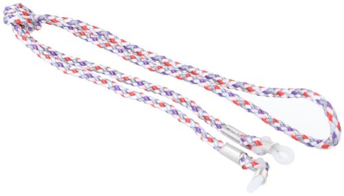Farbenfrohe Flechtbrillenkordel mit Silikonschlaufe aus Nylon in Lila - Silber