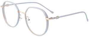 Grau-Goldene Bifokalbrille CASSANDRA mit Windsorring, aus leichtem Metall in individueller Sehstärke