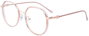 Rosa-Roségoldene Bifokalbrille CASSANDRA mit Windsorring, aus leichtem Metall in individueller Sehstärke