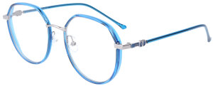 Blau-Silberne Bifokalbrille CASSANDRA mit Windsorring,...