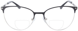 Schwarz-Silberne Bifokalbrille BECKY aus hochwertigem...