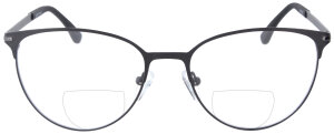 Schwarze Bifokalbrille BECKY aus hochwertigem Edelstahl...
