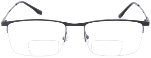 Klassische Nylor - Bifokalbrille MATHIAS aus Metall in Gun mit individueller Stärke