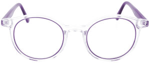 Transparente Einstärkenbrille GWENDA mit violetten Farbakzenten & in individueller Sehstärke
