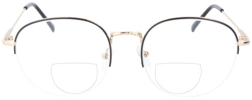 Elegante Bifokalbrille ANDREA aus Metall in Gold - Schwarz und in individueller Sehstärke