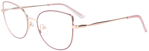 Elegante Einstärkenbrille LENI aus Metall in Roségold - Violett und in individueller Sehstärke