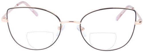 Elegante Bifokalbrille LENI aus Metall in Roségold - Schwarz und in individueller Sehstärke